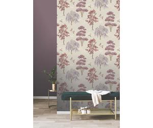RASCH MAUVE MAYA WILLOW WOODLAND TREES BIRDS WALLPAPER 283890