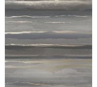 Rasch Mirage Design Library Horizon Storm Sunset Stripe Lines Metallic Wallpaper in Grey Rasch Grey