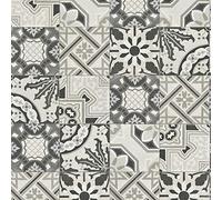 Rasch Moroccan Baroque Tile Pattern Wallpaper Realistic Faux Effect (Black White 526318)