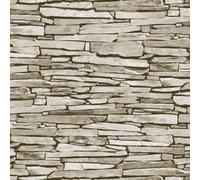 Rasch Natural Grey Brick Dry Stone Wall Effect Realistic Wallpaper Debona 1275