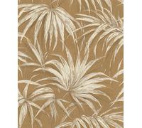 Rasch Non-Woven Bamboo Leaves Wallpaper Brown 435375