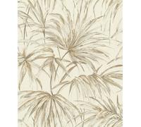 Rasch Non-Woven Bamboo Leaves Wallpaper Cream 435351