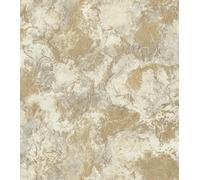 Rasch Non-Woven Industrial Textured Marble Wallpaper Cream, Beige, Gold 497236