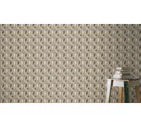 Rasch non-woven wallpaper 746532 grey beige green 3D look squares (4,09£/1qm)
