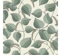 Rasch Non-Woven Wallpaper Leaf Tendrils - Floral Vinyl Wallpaper in Green for a Natural Living Environment - Robust and Washable - 10.05 m x 0.53 m