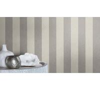 Rasch 844009 Non-Woven Wallpaper with Block Stripes in Light Grey and Dark Grey from The Perfecto VI Collection - 10.05 m x 0.53 m (L x W)
