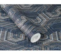 Rasch non-woven wallpaper textile optic ethno blue grey 751949 (3,89£/1qm)