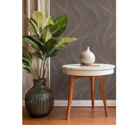 Plum Copper Metallic Opulenza Wave Wallpaper Rasch 659658 Textured Living Room