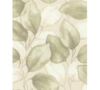 Rasch Opulenza Leaf Trail Textured Vinyl Modern Stunning Wallpaper Soft Grey Perfect for Feature Walls Bedrooms Lounges Hallways Sage 659870