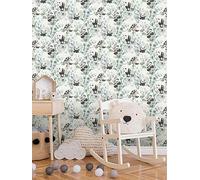 Rasch Panda Play Wallpaper Green