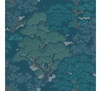 Rasch paperhangings Non Woven Wallpaper (Botanical) Blue Green 10,05 m x 0,53 m Selection Vinyl/Vlies 477238