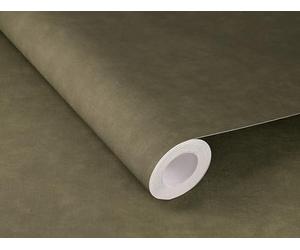 Rasch Paraiso 330120 Plain Non-Woven Wallpaper in Olive with Linen Look, Textile Structure