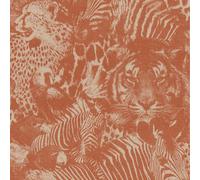 Orange Animal Print Wallpaper Rasch UK Textured Exotic Paste The Wall Roll