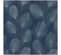 Rasch Peacock Maya Feathers Navy Blue Wallpaper Vinyl Paste The Wall Washable