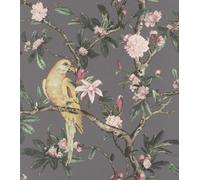 Rasch Poetry Exotic Bird Dark Grey/multi Wallpaper