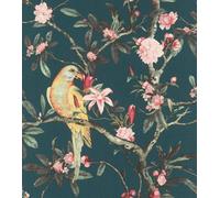 Rasch Poetry Exotic Bird Teal/multi Wallpaper