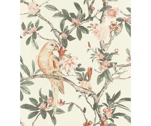 Rasch Poetry Exotic Birds Wallpaper 543315 Cream/Blush
