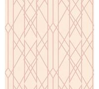 Rasch Portfolio Lattice Geometric Metallic Shimmer Stripe Wallpaper in Pink Rasch Pink