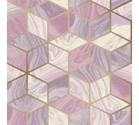 Rasch Portfolio Marble Geo Squares Pink/gold Metallic Washable Wallpaper 248968