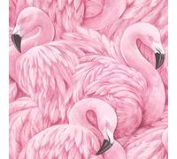 Rasch Portfolio Pink Black Flamingo Bird Feather Wallpaper Luxury Textured Featured Wall 10m Roll 277890