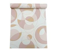 Rasch Retro Circle Pattern Pink Orange Gold White Wallpaper