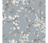 Rasch Rosalie Floral Wallpaper in Blue Rasch Blue