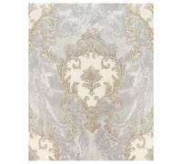 Rasch Sienna Damask Vasari Metallic Italian Grey Luxury Wallpaper 534351