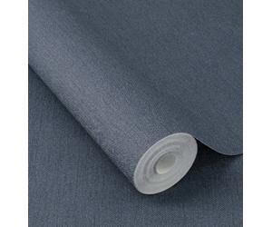 Rasch Simple Plain Small Linen Blue Wallpaper