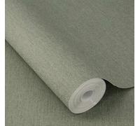 Rasch Simple Plain Small Linen Green Wallpaper