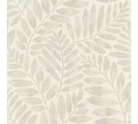 Rasch Simple Silhouette Eucalyptus Leaves Beige Cream Grey Wallpaper