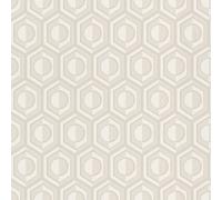 Rasch Sophia 710120 Non-Woven Wallpaper with Geometric Design in Retro Look in Light Grey, White and Silver 10.05 m x 0.53 m (L x W)