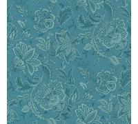 Rasch Sophia 711431 Non-Woven Wallpaper with Floral Pattern in Petrol Colour 10.05 m x 0.53 m (L x W)