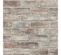 Rasch Tapeten 869002 Non-Woven Wallpaper with Brick Look in Grey and Brown from The Symphony Collection 10.05 m x 0.53 m (L x W)