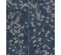 Rasch Tapeten Non Woven Wallpaper (Botanical) Blue Silver 10,05 m x 0,53 m Finca 416657