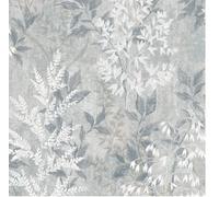 Rasch Texture Effect Garden Leaf Plant Leaves Metallic Grey Wallpaper 284576