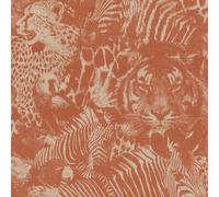 Orange Animal Print Wallpaper Rasch UK Textured Exotic Paste The Wall Roll