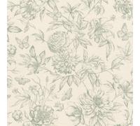 Rasch Vintage Botanical Wallpaper Cream Green