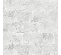 Rasch Brick Wall Grey Tile Marble Concrete Industrial Metallic Wallpaper 248678