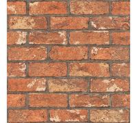 Rasch Wallpaper 278217 - Paper Wallpaper with Stone Effect, Brick in Red with 3D Look - 10.05 m x 0.53 m (L x W)