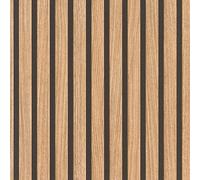 Rasch Wallpaper 278408 Brown Paper Wallpaper with Wood Effect 3D Panels in Modern Skandi Look Slat Wall 10.05 m x 0.53 m (L x W)