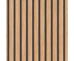 Rasch Wallpaper 278408 Brown Paper Wallpaper with Wood Effect 3D Panels in Modern Skandi Look Slat Wall 10.05 m x 0.53 m (L x W)