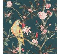 Rasch Wallpaper 543353 Exotic Bird Teal/Multi