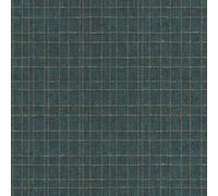 Rasch Wallpaper 551358 Turquoise/Green Non-Woven Wallpaper with Geometric Motif in Gold 10.05 m x 0.53 m