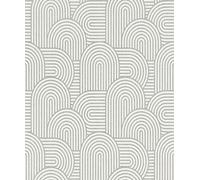 Rasch Wallpaper 634143 - Non-Woven Wallpaper with Geometric Pattern with Countless Sheets in White and Grey Blue from The Color Your Life Collection - 10.05 m x 0.53 m (L x W)