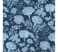 Rasch Wallpaper 865004 - Non-Woven Wallpaper with Flowers in Blue from The Symphony Collection - 10.05 m x 0.53 m (L x W)