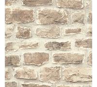 Wallpaper Rustic Stone Brick Natural Beige Wall Paper 860610 Rasch Natural One Size