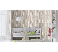 Rasch Wallpaper Rustic Wooden Planks Brown Wall Paper 203714 - Natural