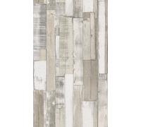 Rasch Beige Grey White Rustic Wood Panel Plank Pallet Effect Wallpaper 203714