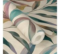 Rasch X Tesa Fiesta Watercolour Leaves Self-Adhesive Peel & Stick Textured Wallpaper, Multicolour