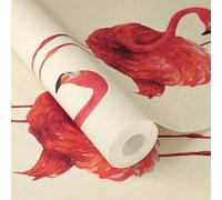 Rasch X Tesa Flamazing Flamingo Self-Adhesive Peel & Stick Textured Wallpaper, Pink